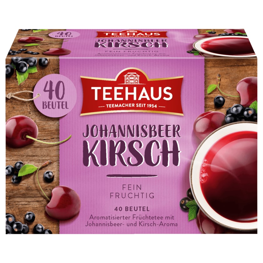 Teehaus Johannisbeer Kirsch 90g, 40 Beutel